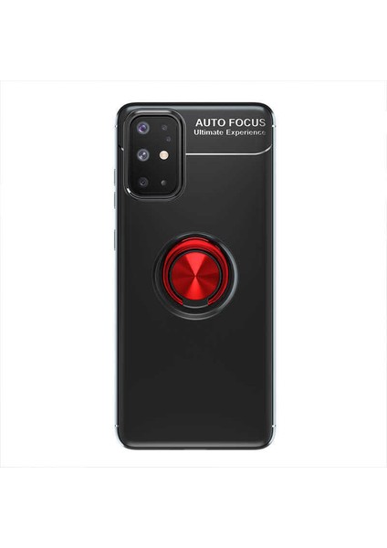 Galaxy A31 Kılıf Yüzüklü Silikon Range - Siyah-Kırmızı