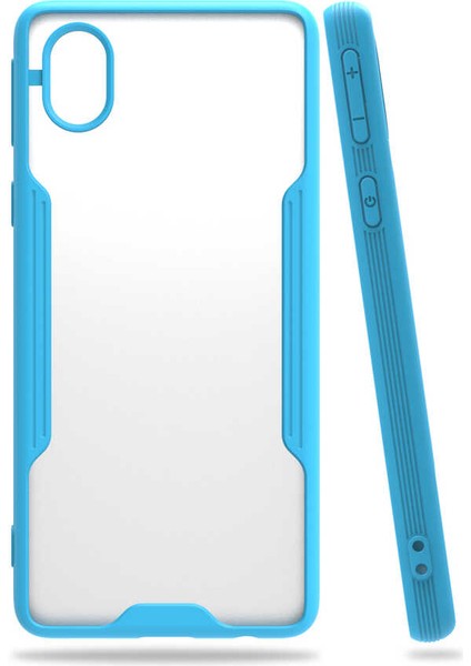 Galaxy A01 Core Kılıf Arkası Mat Kamera Korumalı Silikon - Mavi