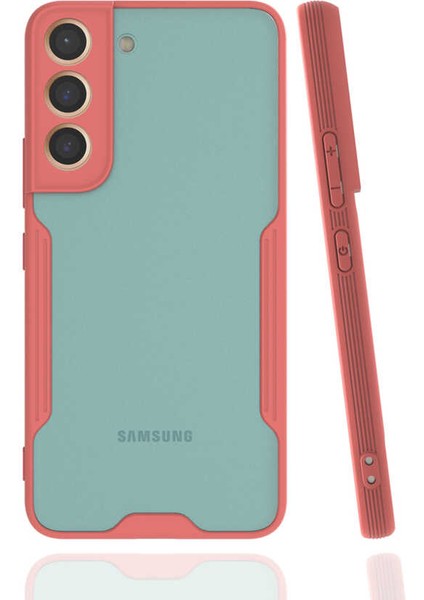 Galaxy S22 Kılıf Arkası Mat Kamera Korumalı Silikon - Pembe