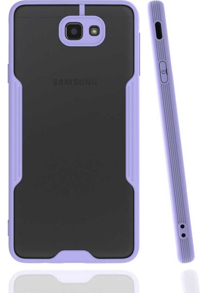 Galaxy J7 Prime Kılıf Arkası Mat Kamera Korumalı Silikon - Mor