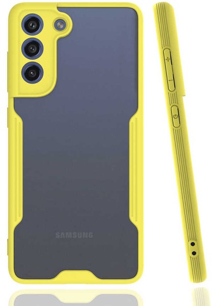 Galaxy S21 Fe Kılıf Arkası Mat Kamera Korumalı Silikon - Sarı