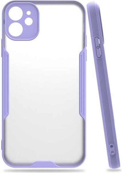 Apple iPhone 11 Kılıf Arkası Mat Kamera Korumalı Silikon - Mor