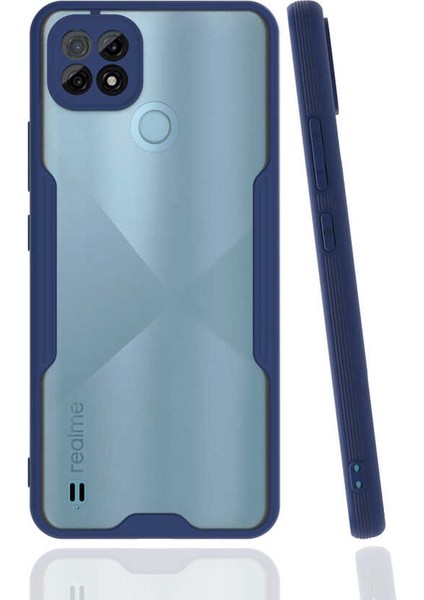 Realme C21 Kılıf Arkası Mat Kamera Korumalı Silikon - Lacivert