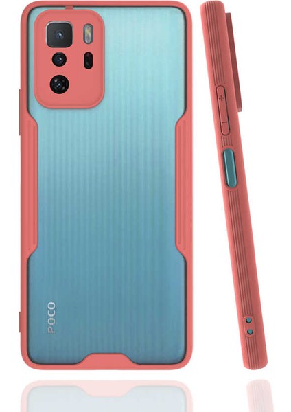 Xiaomi Poco X3 Gt Kılıf Arkası Mat Kamera Korumalı Silikon - Pembe