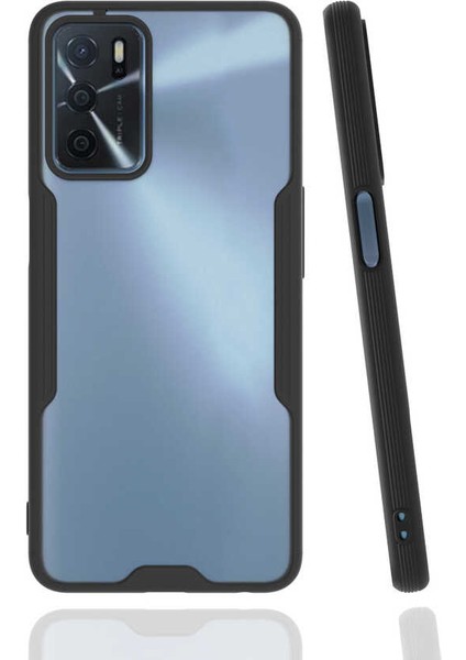 Oppo A16 Kılıf Arkası Mat Kamera Korumalı Silikon - Siyah