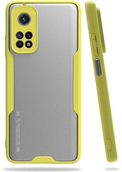 Xiaomi Mi 10T 5g Kılıf Arkası Mat Kamera Korumalı Silikon - Sarı