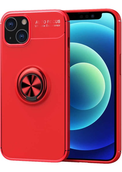 Apple iPhone 13 Mini Kılıf Yüzüklü Silikon Range - Kırmızı