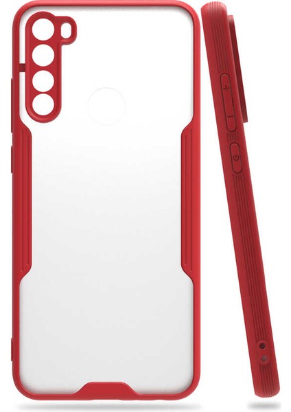 Xiaomi Redmi Note 8 Kılıf Arkası Mat Kamera Korumalı Silikon - Kırmızı