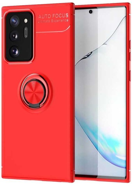 Galaxy Note 20 Ultra Kılıf Yüzüklü Silikon Range - Kırmızı