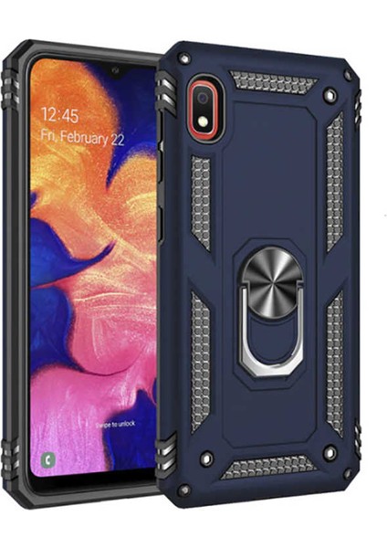 Xiaomi Redmi 7A Kılıf Tank Yüzüklü Yüksek Korumalı Silikon - Mavi
