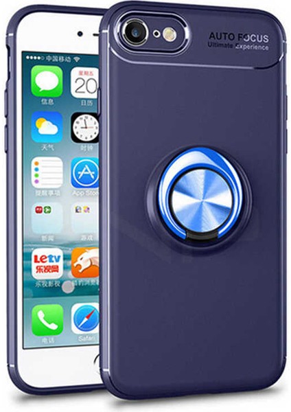 Apple iPhone Se 2022 Kılıf Yüzüklü Silikon Range - Mavi