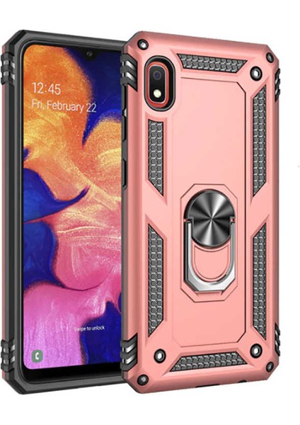 Xiaomi Redmi 7A Kılıf Tank Yüzüklü Yüksek Korumalı Silikon - Rose Gold