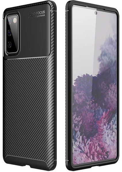 Galaxy S20 Fe Kılıf Karbon Dokulu Silikon - Siyah