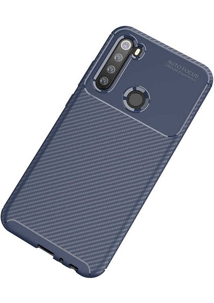 Xiaomi Redmi Note 8t Kılıf Karbon Dokulu Silikon - Lacivert