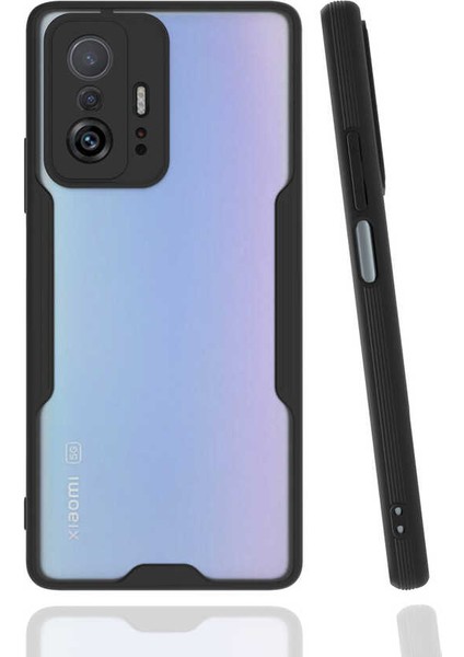 Xiaomi Mi 11T 5g Kılıf Arkası Mat Kamera Korumalı Silikon - Siyah