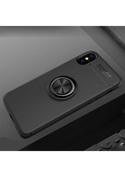 Apple iPhone x Kılıf Yüzüklü Silikon Range - Siyah