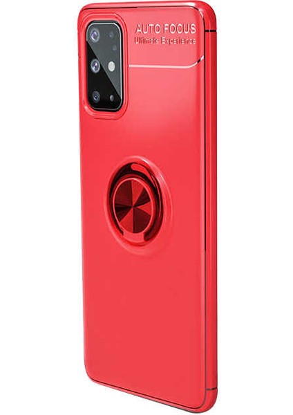 Galaxy S20 Plus Kılıf Yüzüklü Silikon Range - Kırmızı