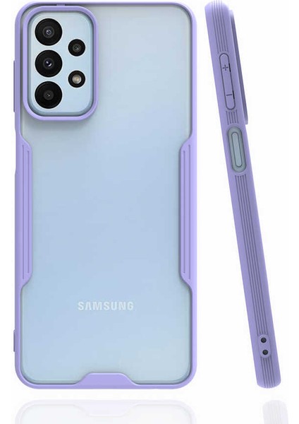 Galaxy A23 Kılıf Arkası Mat Kamera Korumalı Silikon - Mor