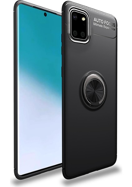 Galaxy A81 (Note 10 Lite) Kılıf Yüzüklü Silikon Range - Siyah