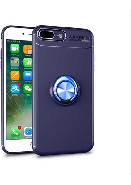 Apple iPhone 8 Plus Kılıf Yüzüklü Silikon Range - Mavi