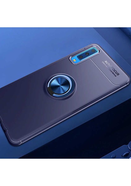 Galaxy A7 2018 Kılıf Yüzüklü Silikon Range - Mavi