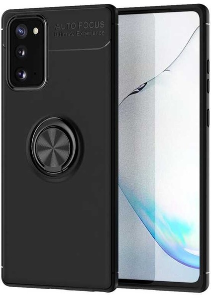 Galaxy Note 20 Kılıf Yüzüklü Silikon Range - Siyah