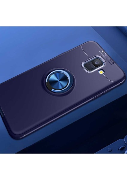 Galaxy J6 Kılıf Yüzüklü Silikon Range - Mavi