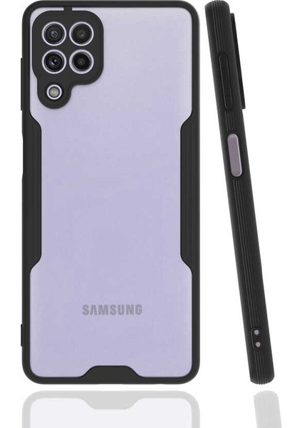 Galaxy M22 Kılıf Arkası Mat Kamera Korumalı Silikon - Siyah