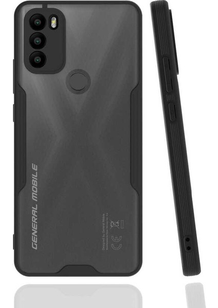 General Mobile 21 Plus Kılıf Arkası Mat Kamera Korumalı Silikon - Siyah
