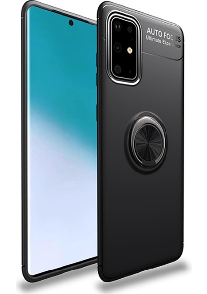 Galaxy A51 Kılıf Yüzüklü Silikon Range - Siyah