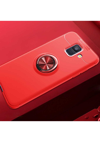 Galaxy J6 Kılıf Yüzüklü Silikon Range - Kırmızı