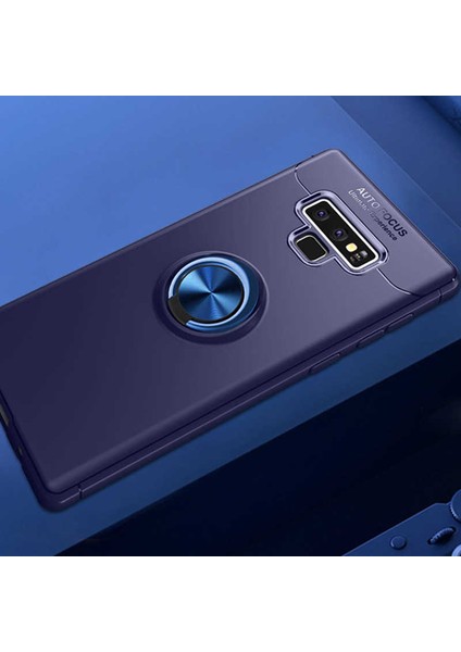 Galaxy Note 9 Kılıf Yüzüklü Silikon Range - Mavi