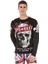 CL454 Taşlı Kurukafa Ince Siyah Sweatshirt 1