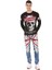 CL454 Taşlı Kurukafa Ince Siyah Sweatshirt 4