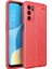 Oppo A16 Kılıf Deri Dokulu Kamera Korumalı Silikon - Kırmızı 1
