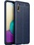 Galaxy A02 Kılıf Deri Dokulu Kamera Korumalı Silikon - Lacivert 1