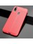 Galaxy A10S Kılıf Deri Dokulu Kamera Korumalı Silikon - Kırmızı 1
