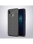 Huawei P20 Lite Kılıf Deri Dokulu Kamera Korumalı Silikon - Siyah 1