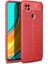 Xiaomi Redmi 9c Kılıf Deri Dokulu Kamera Korumalı Silikon - Kırmızı 1