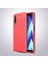 Galaxy A7 2018 Kılıf Deri Dokulu Kamera Korumalı Silikon - Kırmızı 1