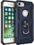 Apple iPhone 8 Kılıf Tank Yüzüklü Yüksek Korumalı Silikon - Mavi 1