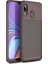 Galaxy A40 Kılıf Karbon Dokulu Silikon - Kahverengi 1