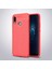 Huawei P20 Lite Kılıf Deri Dokulu Kamera Korumalı Silikon - Kırmızı 1