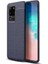 Galaxy S20 Ultra Kılıf Deri Dokulu Kamera Korumalı Silikon - Lacivert 1