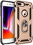 Apple iPhone 8 Plus Kılıf Tank Yüzüklü Yüksek Korumalı Silikon - Gold 1