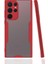 Galaxy S22 Ultra Kılıf Arkası Mat Kamera Korumalı Silikon - Kırmızı 1