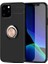 Apple iPhone 12 Pro Kılıf Yüzüklü Silikon Range - Siyah-Rose Gold 1