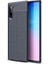 Galaxy Note 10 Kılıf Deri Dokulu Kamera Korumalı Silikon - Lacivert 1