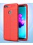 Huawei P Smart Kılıf Deri Dokulu Kamera Korumalı Silikon - Kırmızı 1