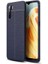 Oppo Reno 3 Kılıf Deri Dokulu Kamera Korumalı Silikon - Lacivert 1
